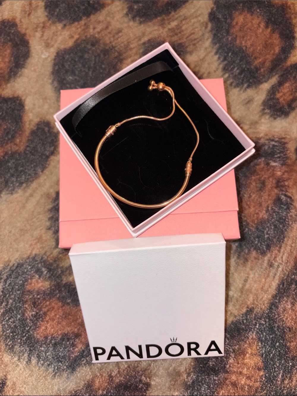 Pandora Rose Gold Adjustable Slide Bangle